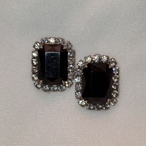 Black & Silver rhinestone earrings
